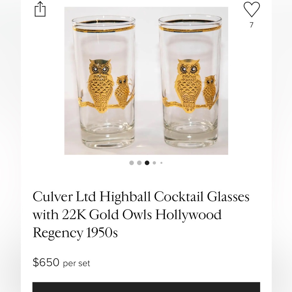 Culver Ltd. 22kt Gold Owls Highball Cocktail Glasses Vintage 1950-60s Set of 3 - Picture 7 of 14